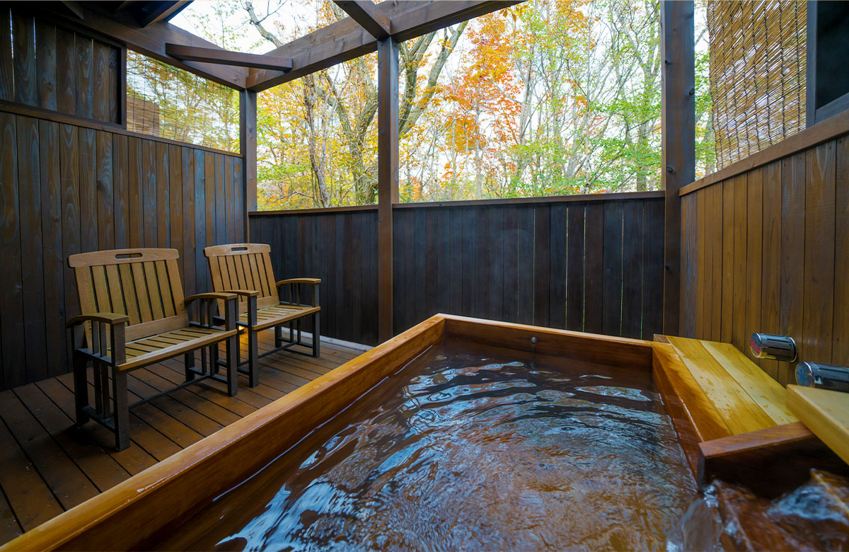 天然温泉「新那須の湯」 露天風呂付和洋室